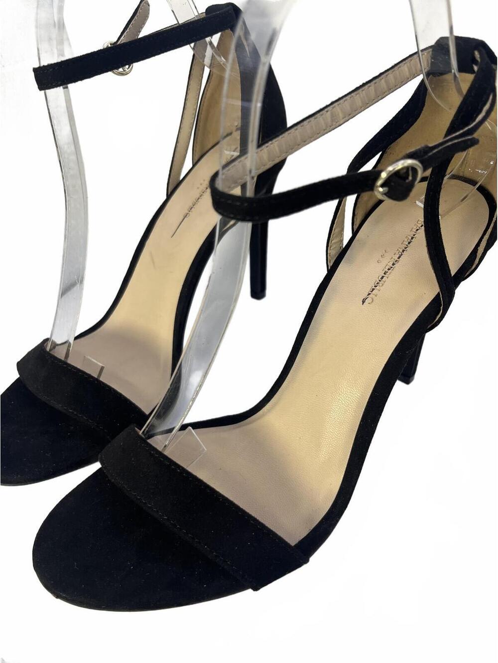 Ankle Strap Heels Suede Classic Black Size 9 High Heels by Banana Republic NWOT